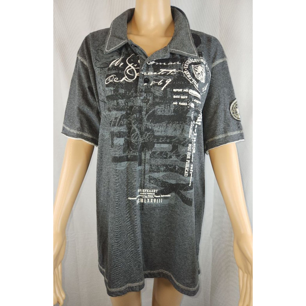 Noise | Men | Tee Shirt | Gray | Polo | Graphic | Size XL